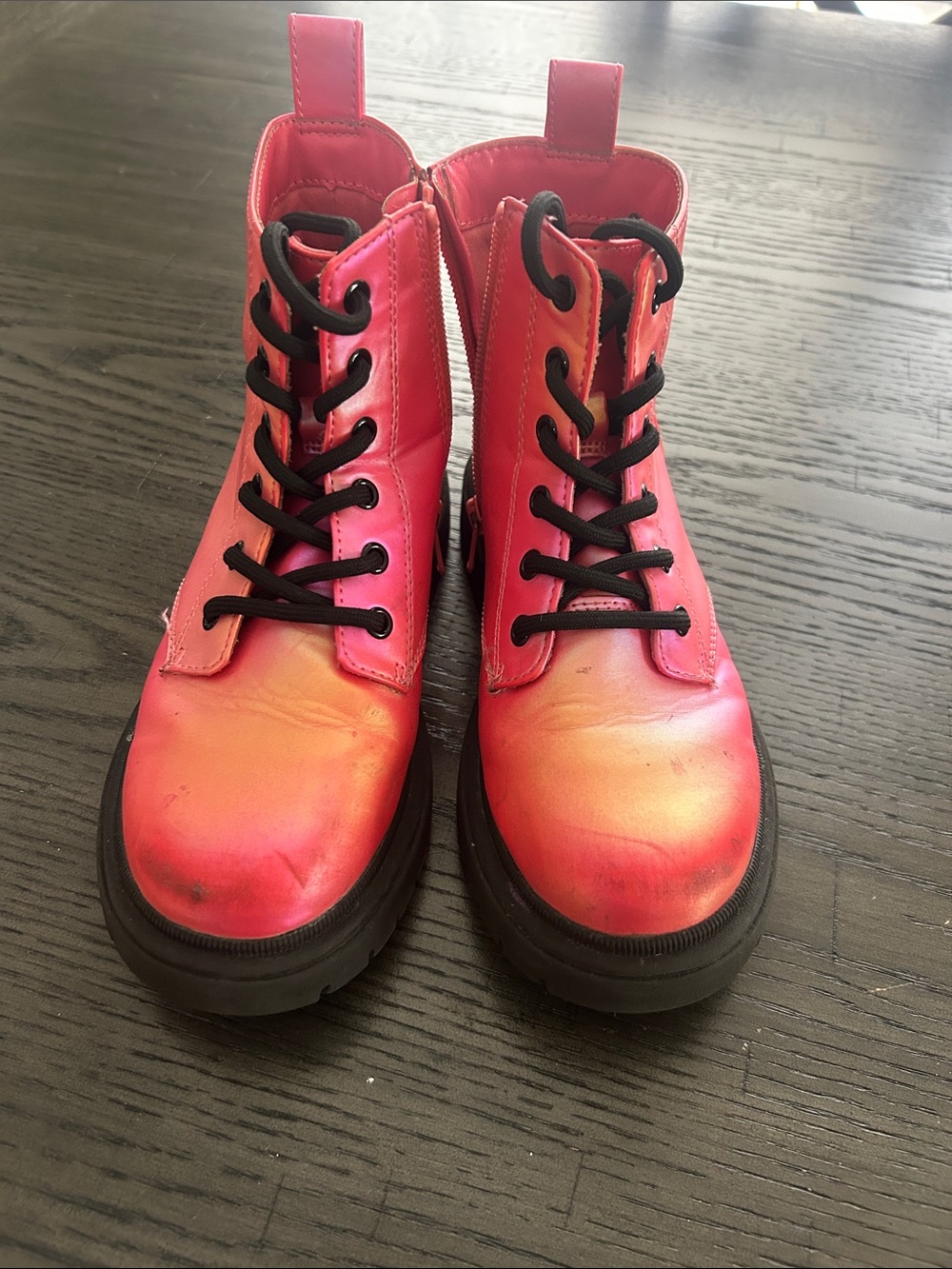 Girls Art Class Pink Gradient Lace-Up Boots